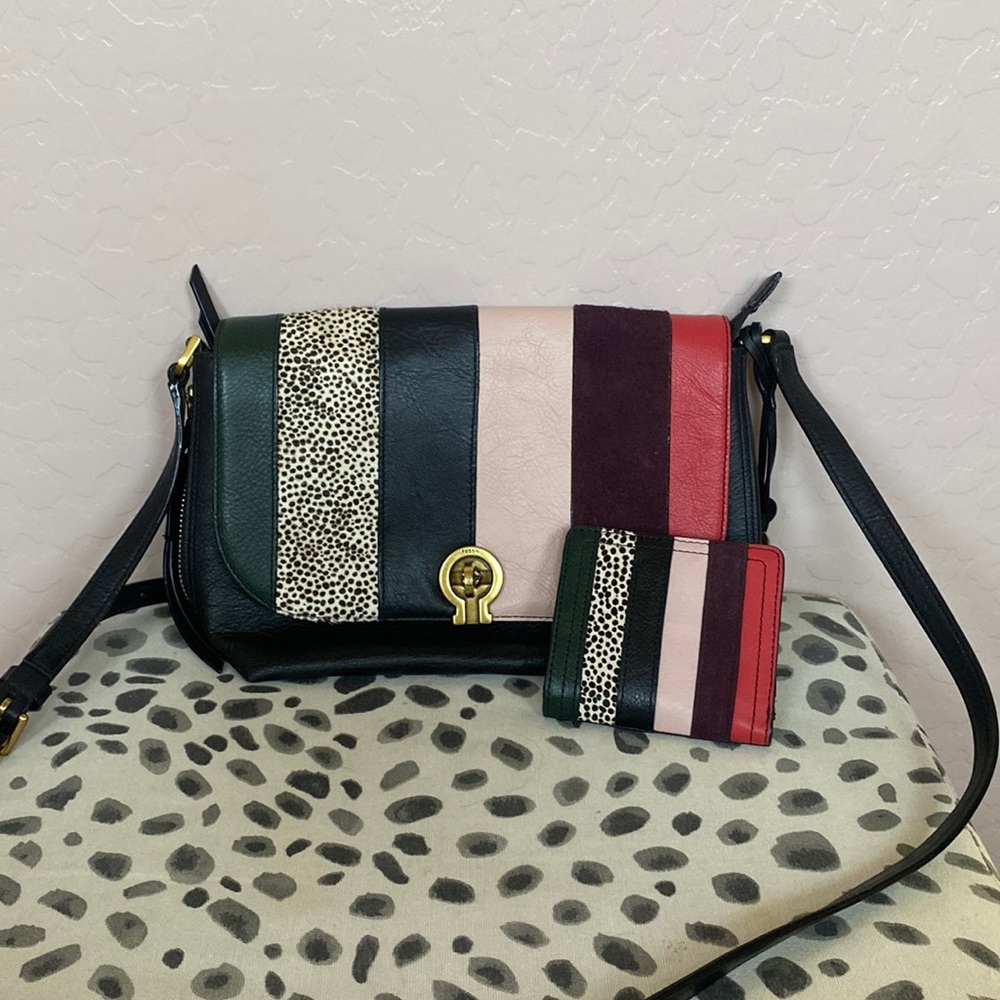 Fossil Leather Crossbody w/ Matching Wallet